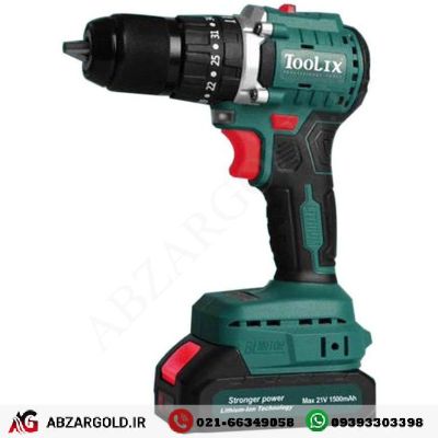 دریل شارژی براشلس چکشی 21 ولت تولیکس مدل TX-2420BR (با لوازم)