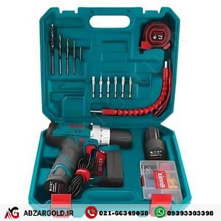 کیت دریل شارژی 12 ولت دو باتری 19 پارچه رونیکس مدل RS-8613