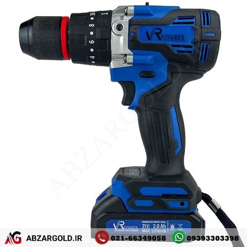 دریل شارژی براشلس 21 ولت چکشی ویوارکس مدل VR2102V-22BL