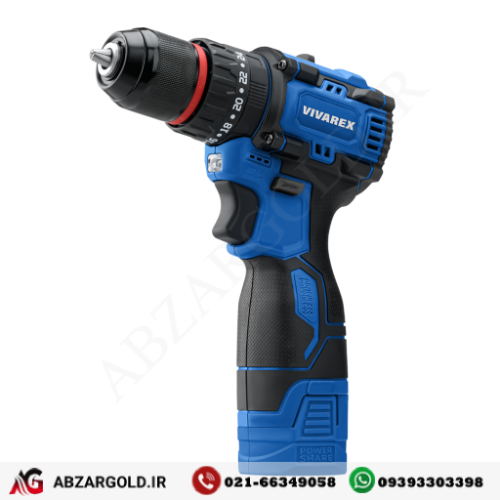 دریل شارژی 16 ولت براشلس دوباتری ویوارکس مدل VR1608-BLX