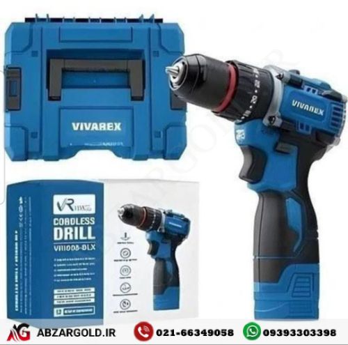 دریل شارژی 16 ولت براشلس دوباتری ویوارکس مدل VR1608-BLX