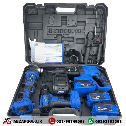 کیت شارژی براشلس 24 ولت سه عددی ویوارکس مدل VR2403-BCK