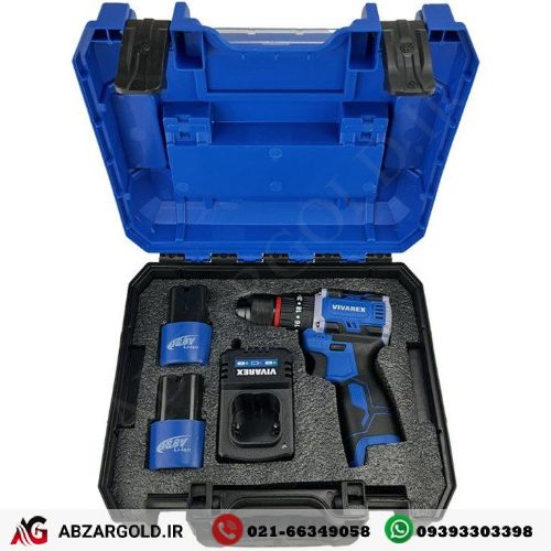 دریل شارژی 16 ولت براشلس دوباتری ویوارکس مدل VR1608-BLX